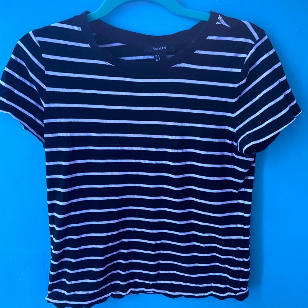 Black and White Striped T-Shirr